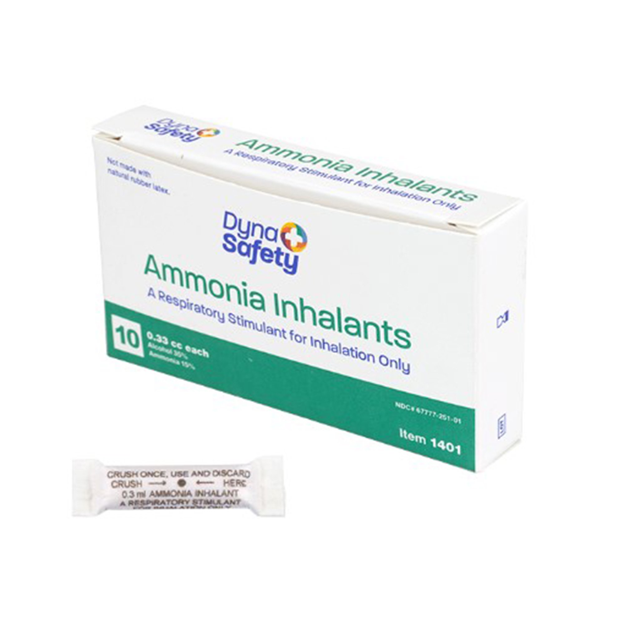 Dyna Safety Ammonia Inhalants, a Respiratory Stimulant for Inhalation, Ampules MK 1256264