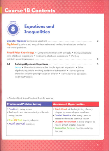 Math in Focus: Singapore Math Student Edition Set Course 1