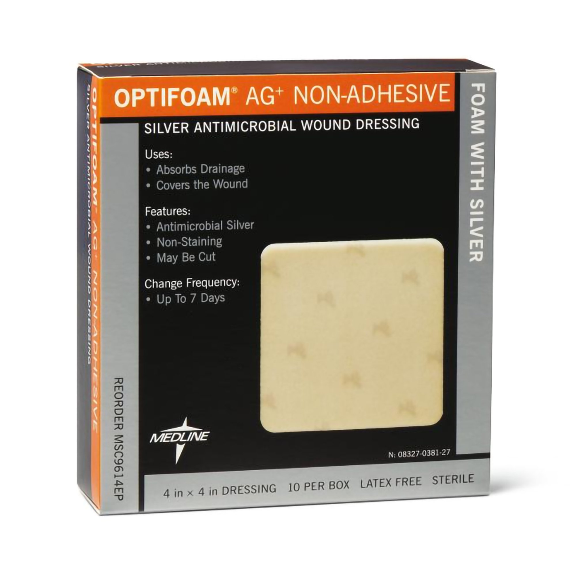 Optifoam Ag+ Foam Dressing with Silver, 4 x 4 Inch MK 768362
