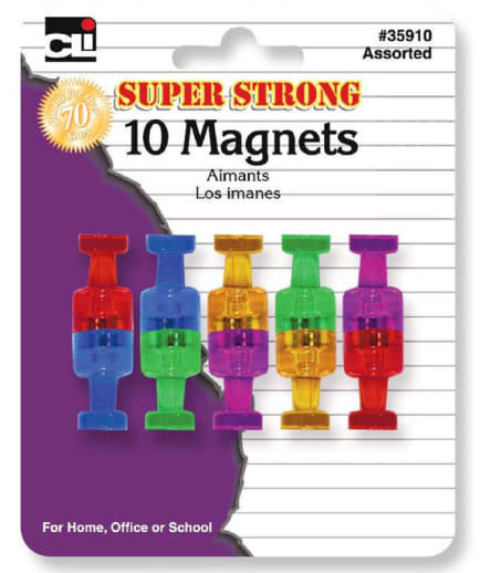 Super Strong Magnets - Assorted Translucent Colors (10 pack)