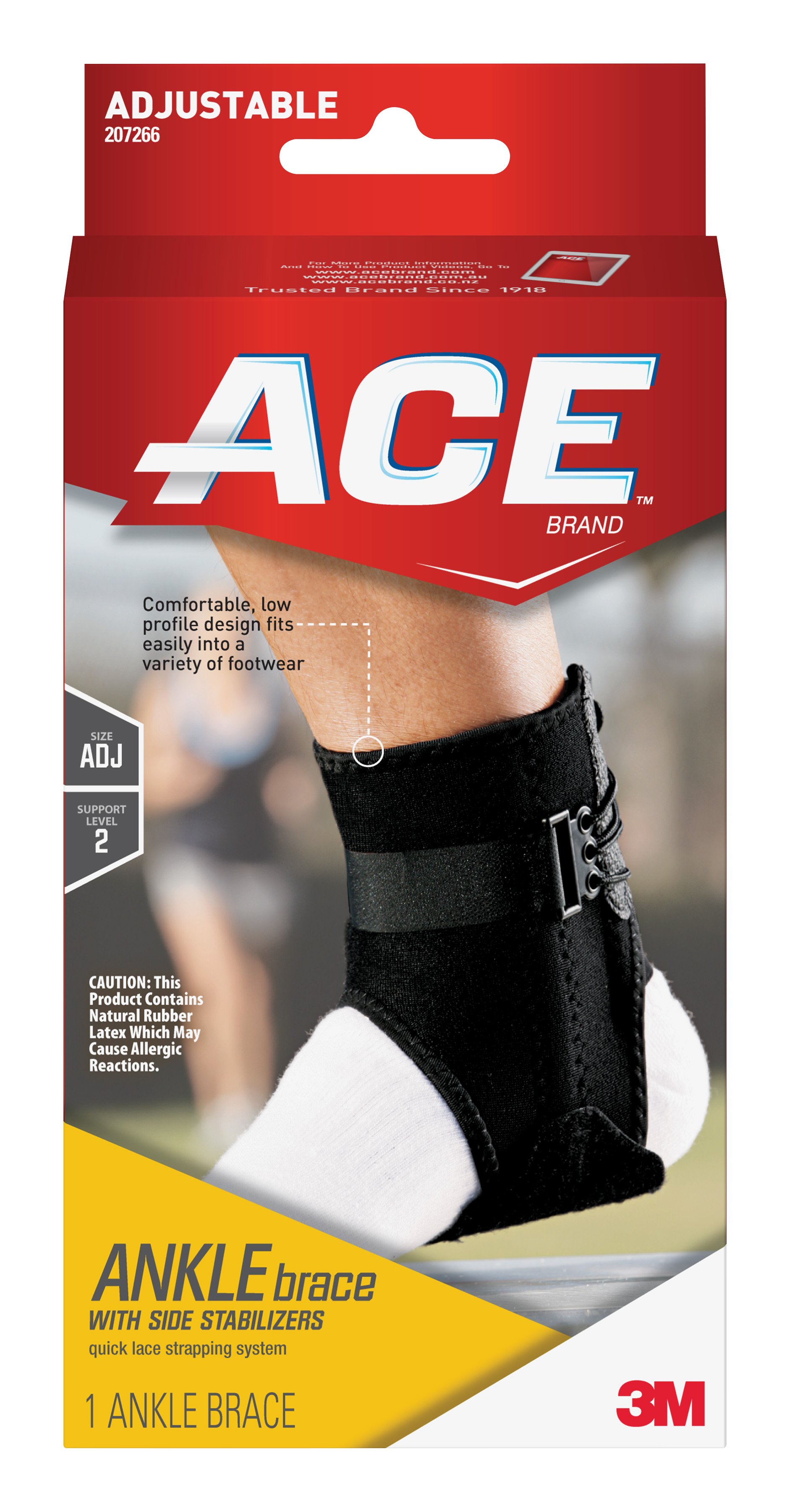 3M ACE Ankle Brace, Adjustable, Lace-Up, Side Stabilizers MK 556921