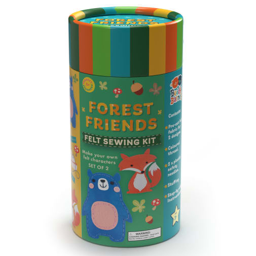 Buddy & Barney Forest Friends Felt Sewing Kit Tube