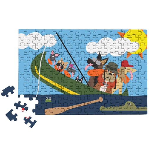 MicroPuzzles Dogs in a Canoe 150-Piece Jigsaw Puzzle