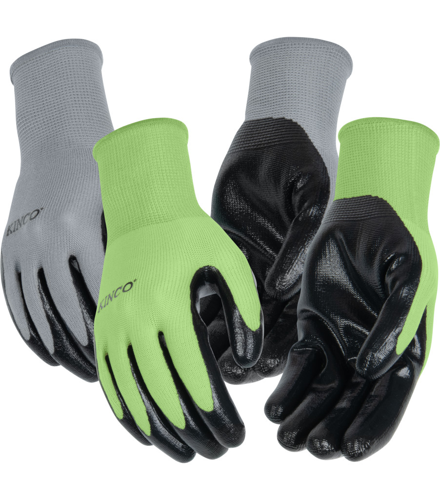 2-Pair Women's Polyester Knit Shell & Nitrile Palm Multi-Pack, Green, large image number 2