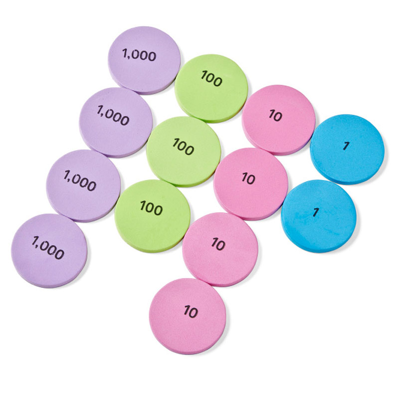 thumbnail image 2 of Singapore Math Disks Learning Resources Place Value Disks - 280 Piece Math Manipulatives Set For Ages 6 Place Value Chart 2 of 9
