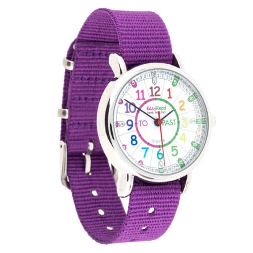 EasyRead Time Teacher Rainbow Past & To Watch - Purple Strap