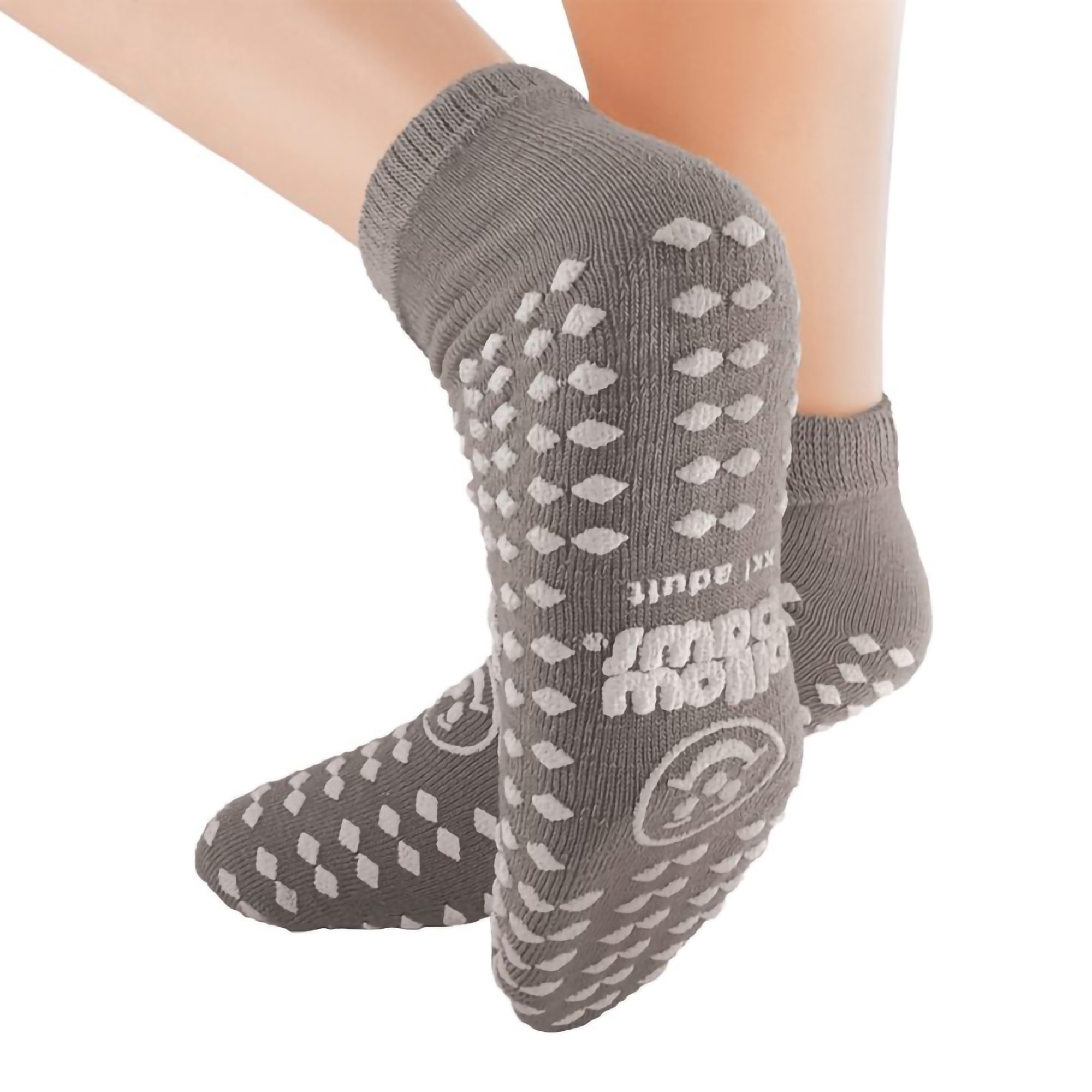 Pillow Paws Slipper Socks Double Print, 2X-Large, Gray MK 483418