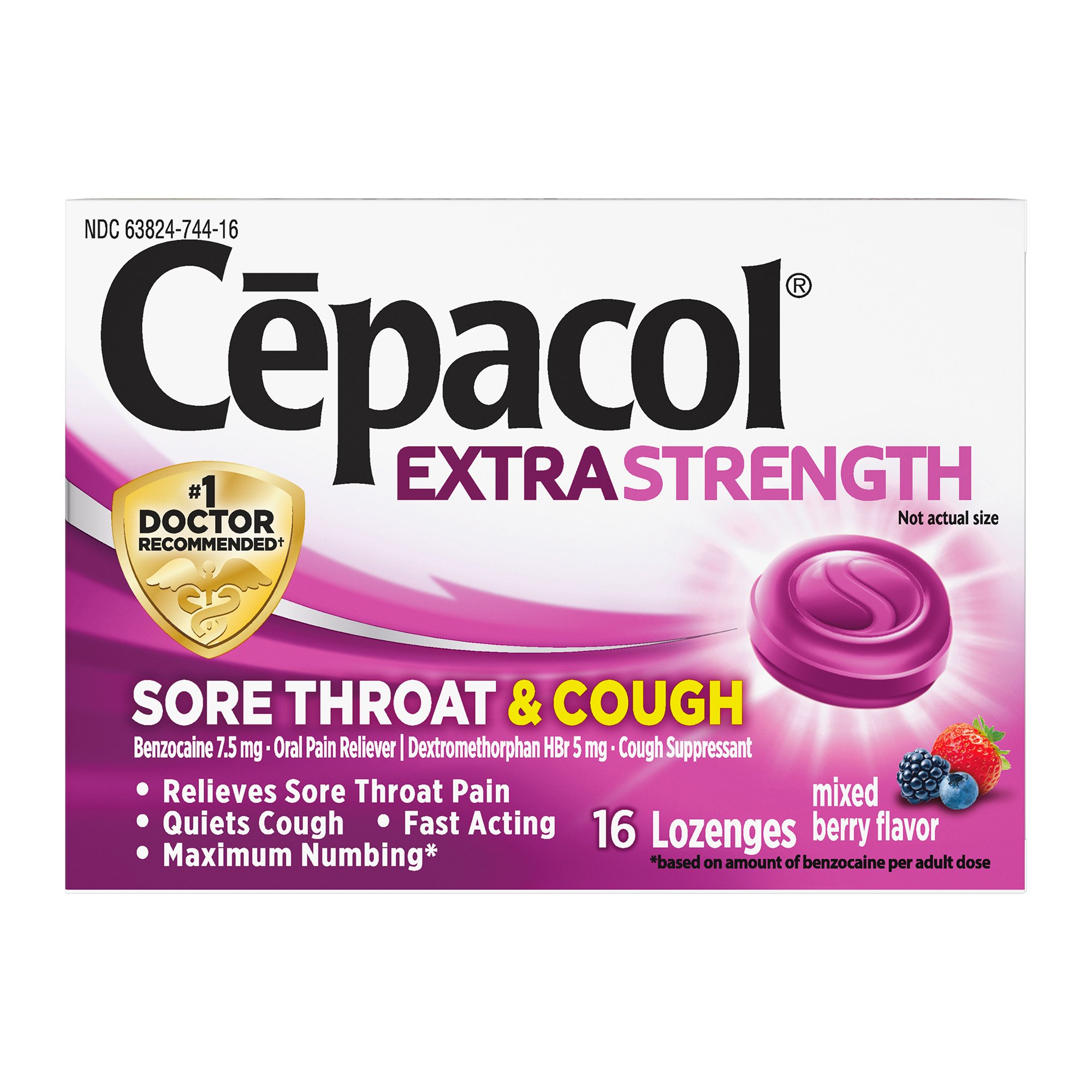 Cepacol Extra Strength Sore Throat & Cough Lozenges Mixed Berry MK 1260434