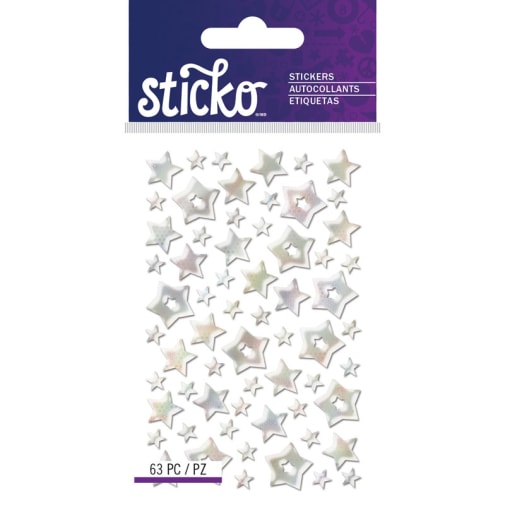 Mini Silver Stars Stickers