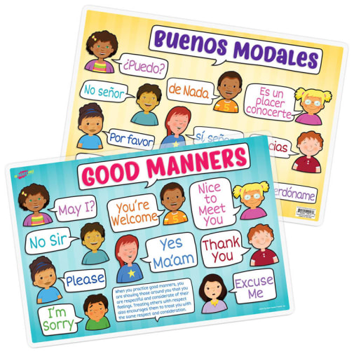 Good Manners Remarkable Activity Mat English and Spanish