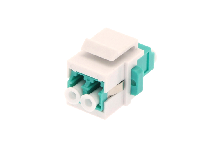 Keystone Jack LC/UPC Multimode Duplex OM3 Aqua