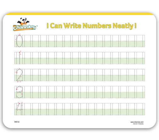 Neat Numbers Hard Dry Erase White Board (2-sided)
