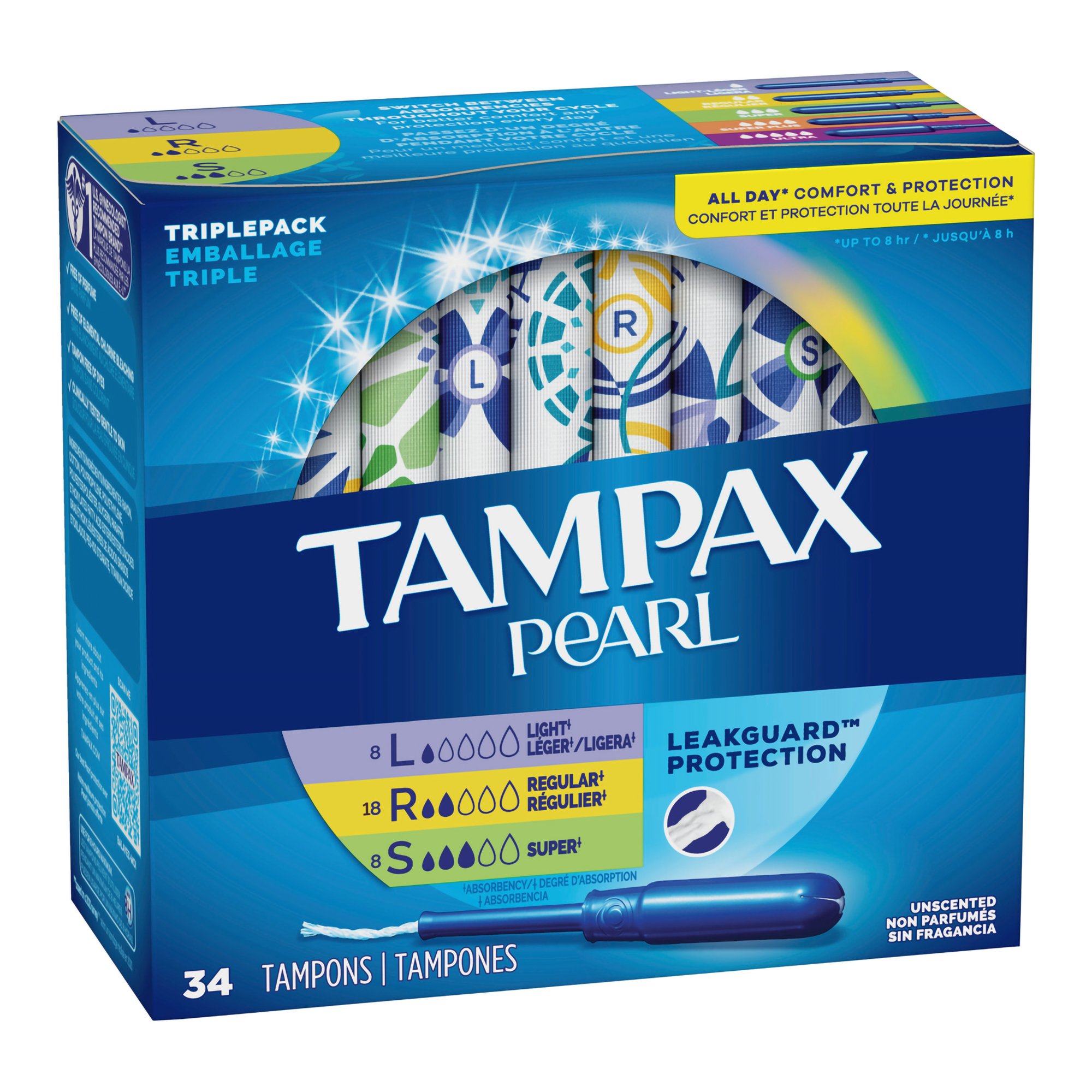 Tampax Pearl Tampons Light/Regular/Super Absorbency Unscented MK 1229258
