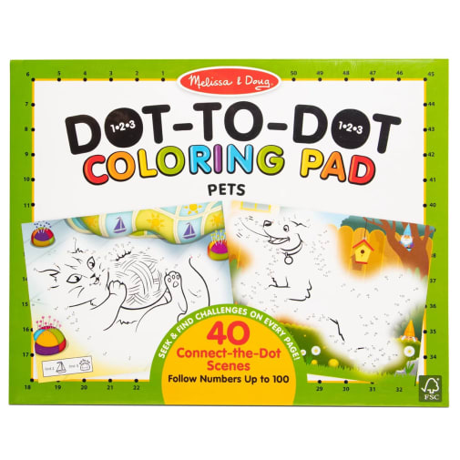 Melissa & Doug 123 Dot-To-Dot Coloring Pad Pets