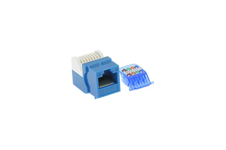 Cat6 110 Tool Less Type RJ45 Keystone Jack, Blue