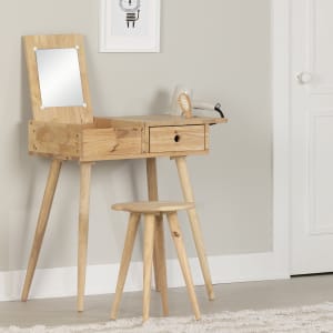 Sweedi - Solid Wood Vanity Table with Stool Set Sweedi - Solid Wood Vanity Table with Stool Set