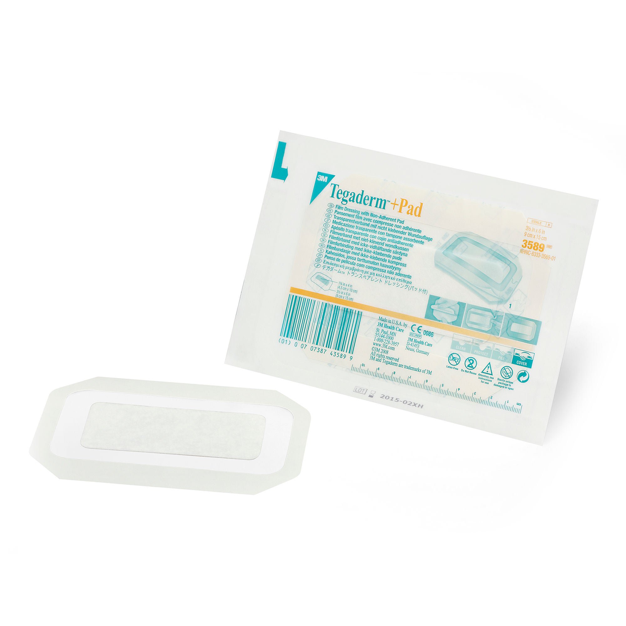 3M Tegaderm Transparent Film Dressing with Pad, 3-1/2 x 6 Inch MK 324098