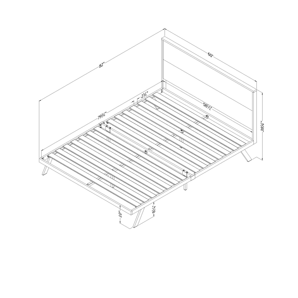 Complete Bed Matte Charcoal Milton South Shore