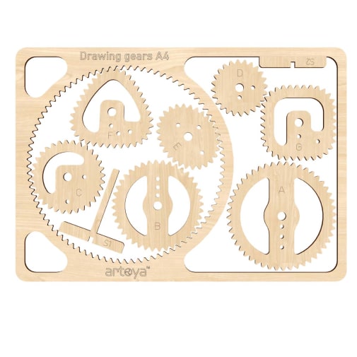 Drawing Gears - Large A4 Wooden Model