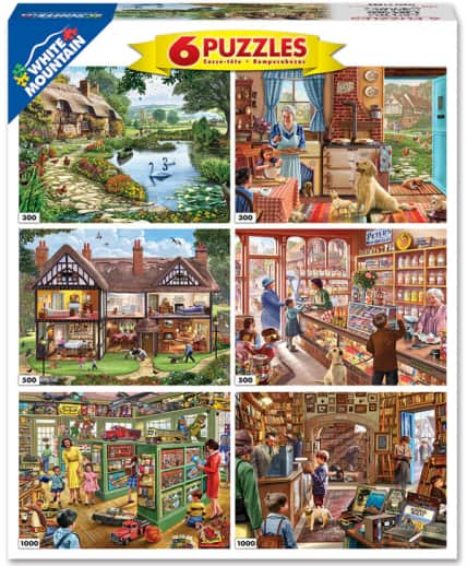 White Mountain 6 in 1 Jigsaw Puzzles