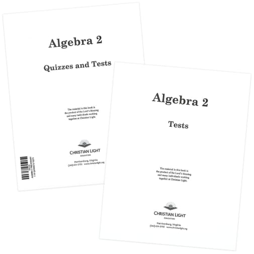 Algebra II LightUnit Tests and Quizzes Sunrise Edition Preliminary Edition