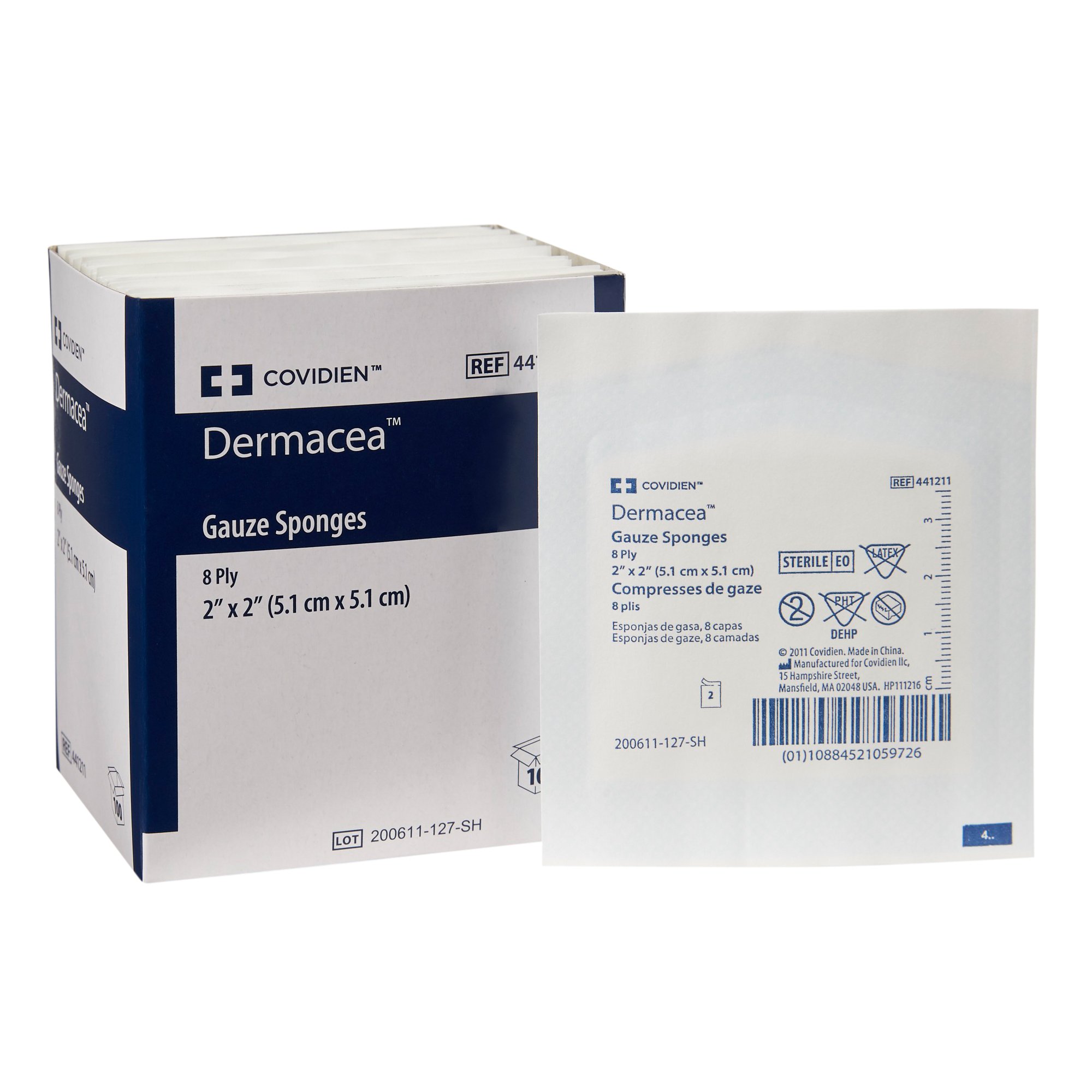 Dermacea Sterile Gauze Sponge, 2 x 2 Inch, 8-Ply MK 1121148