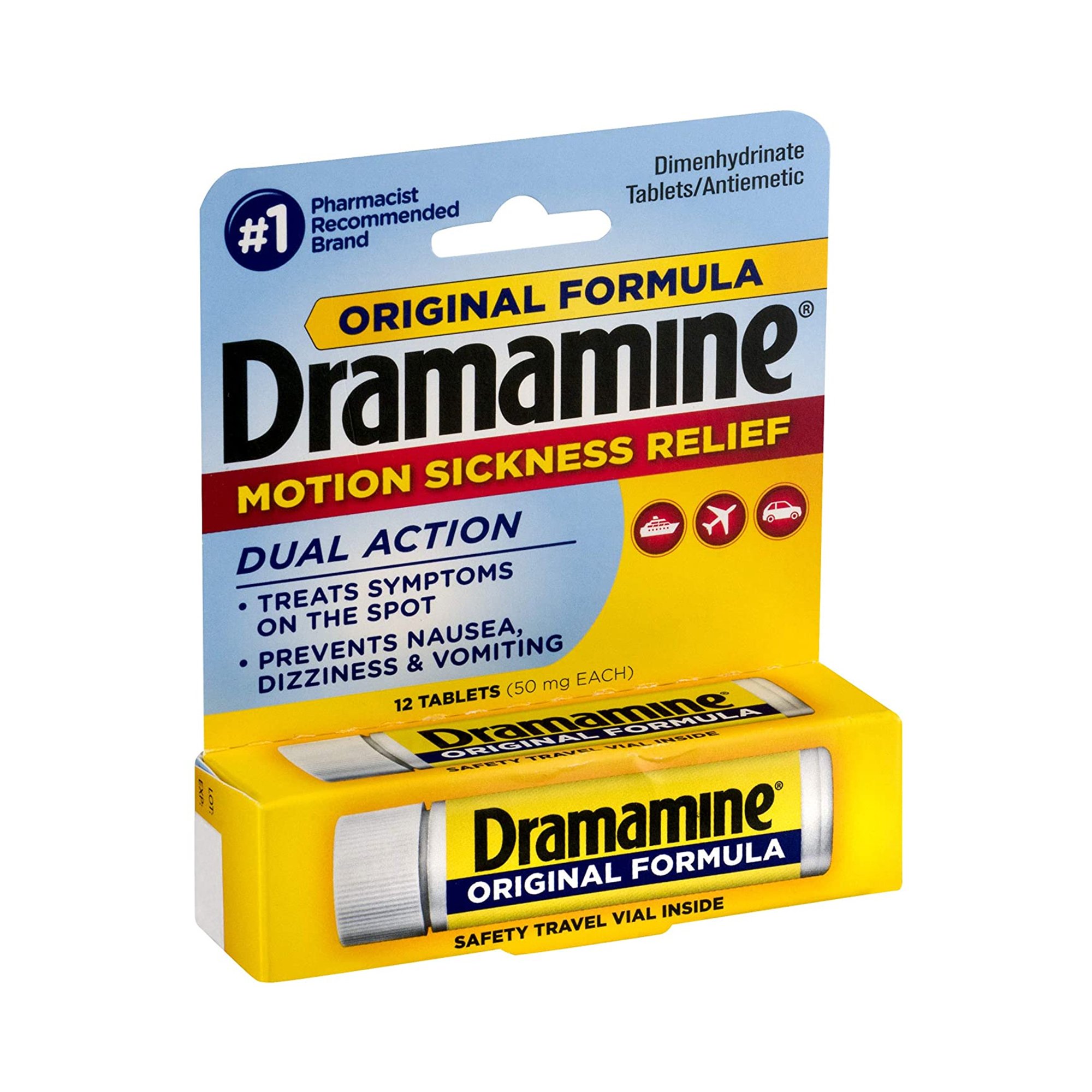 Dramamine Motion Sickness Antiemetic Dual Action Tablets Original MK 976264