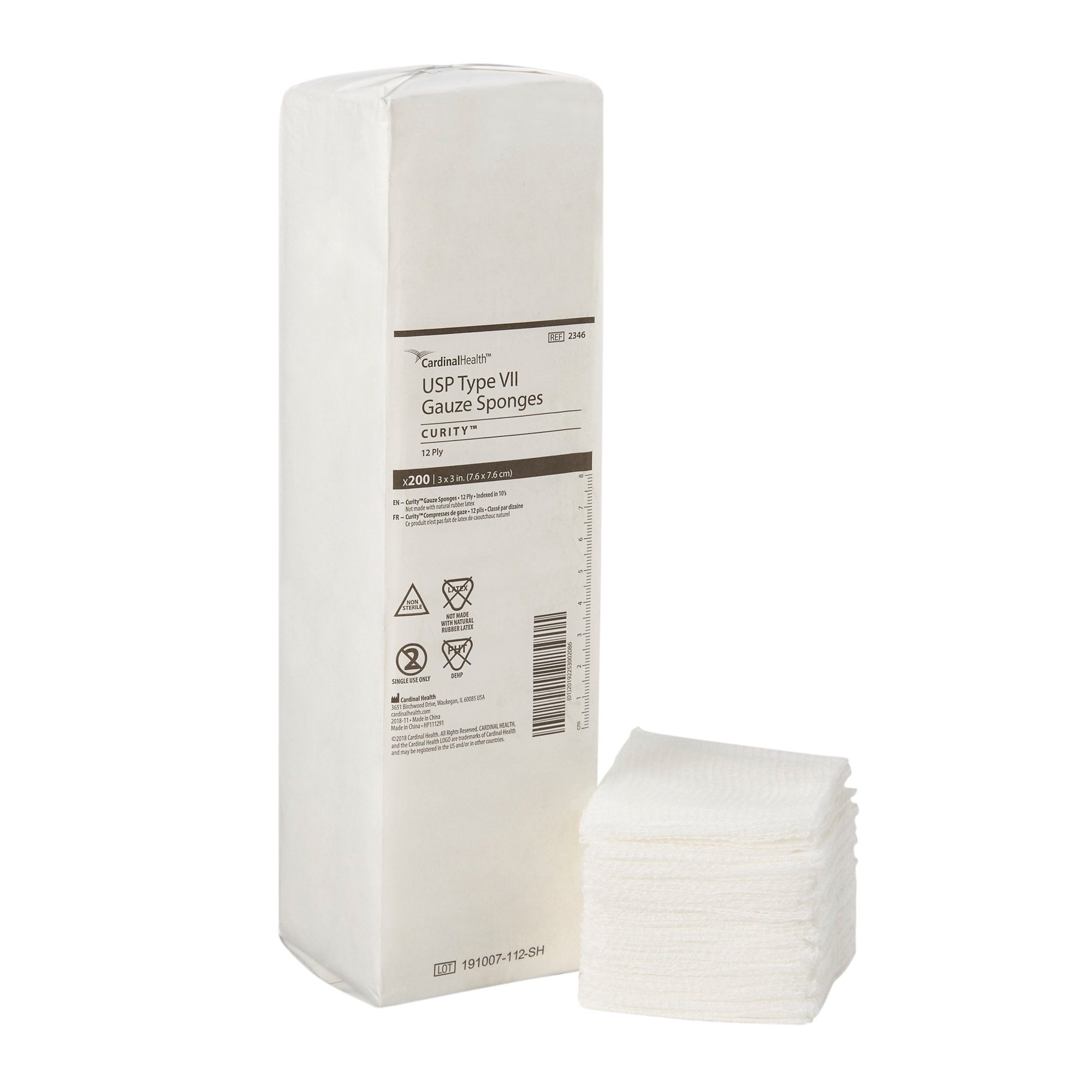 Curity USP Type VII Gauze Sponge, 3 x 3 Inch, 12-Ply MK 10212