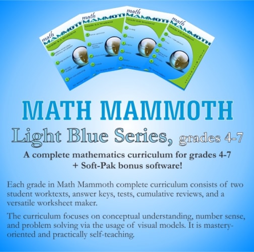 Math Mammoth Light Blue Series Grades 4-8A CD