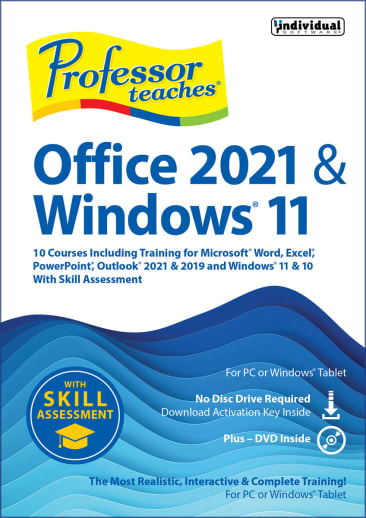 Professor Teaches Office 2021/2019 and Windows 11/10 (10) Tutorial Set Digital (Windows)