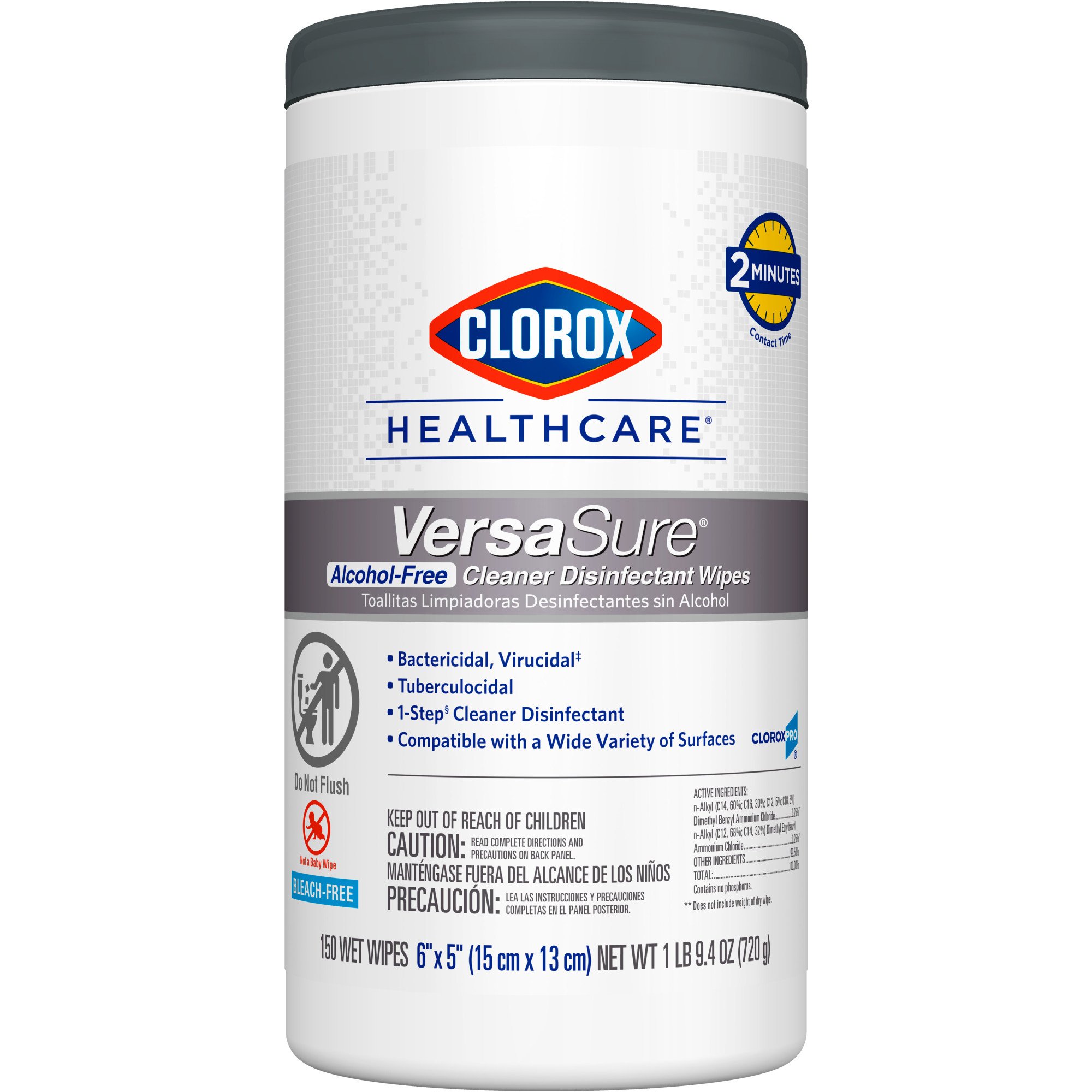 Clorox Healthcare VersaSure Cleaner Disinfectant Wipes, Canister MK 1110732