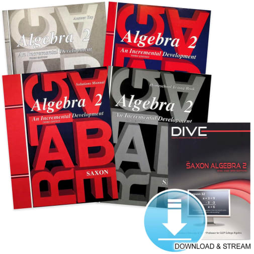 Saxon Algebra 2 3rd Edition Homeschool Study Kit with Solutions Manual Plus DIVE Download & Stream