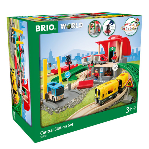 BRIO World Wooden Railway Train Set Freight Goods Station