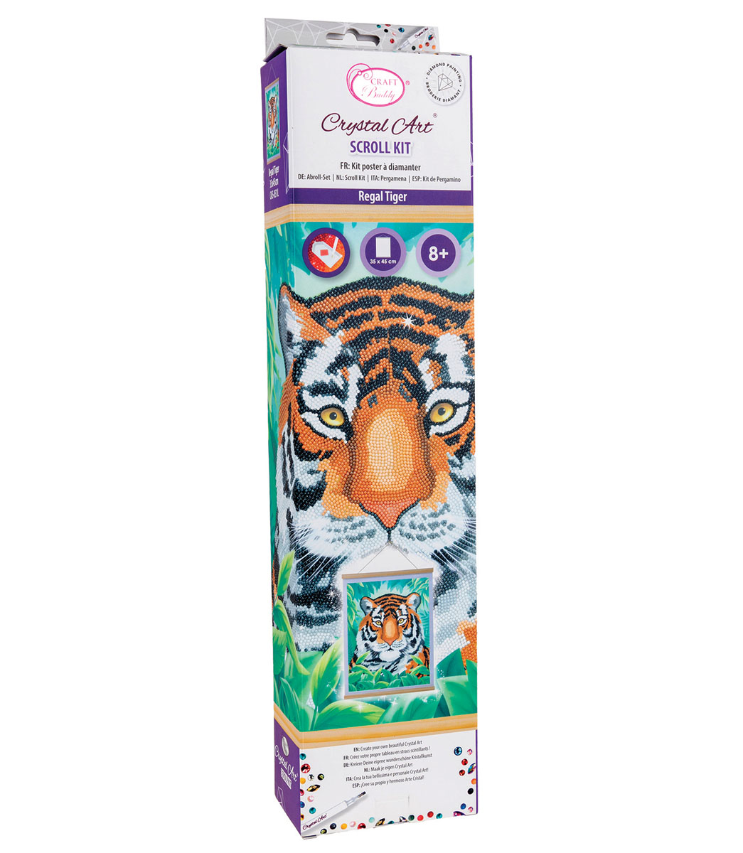 Crystal Art Scroll Kit: Regal Tiger Crystal Art Scroll Kit: Regal Tiger