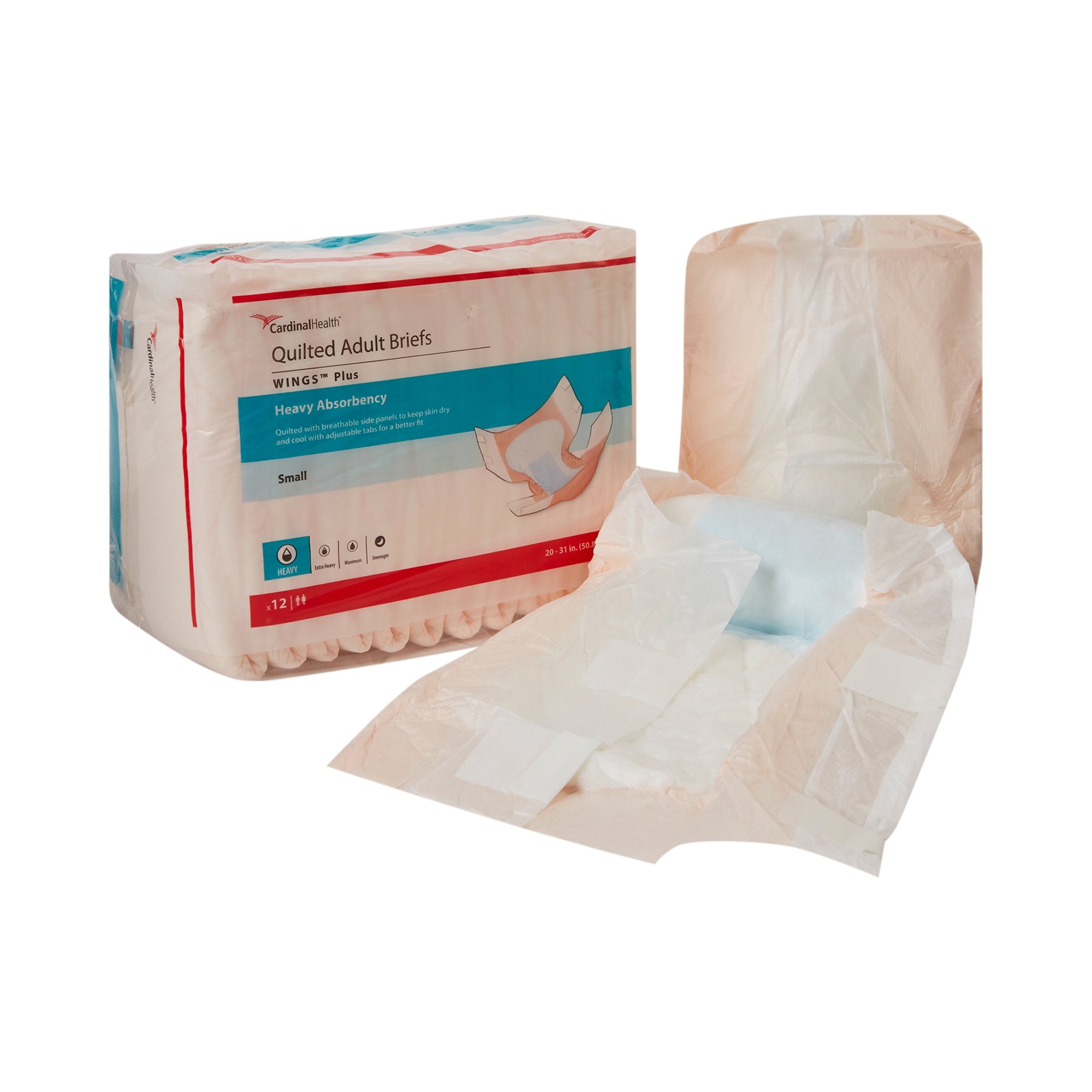 Wings Plus Heavy Absorbency Incontinence Brief, Small MK 747160