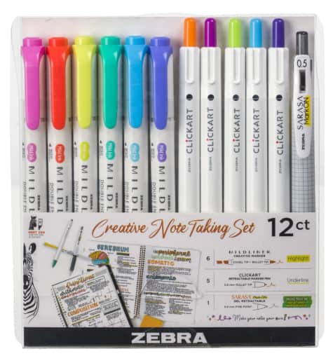 Zebra Pen Creative Notetaking Set (12 pack)