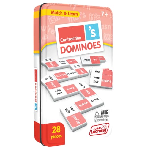 Contraction Dominoes - 28 pieces (Match and Learn)