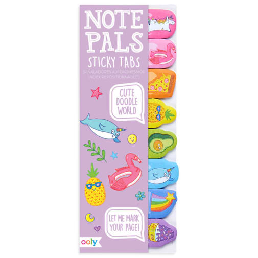 Note Pals Sticky Tabs - Cute Doodle World