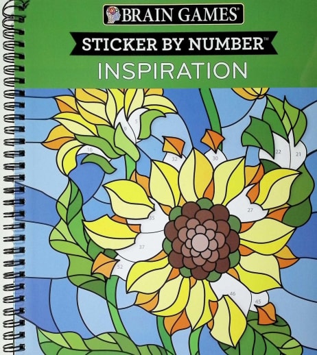Sticker By Number: Inspiration (Brain Games) 52 pages