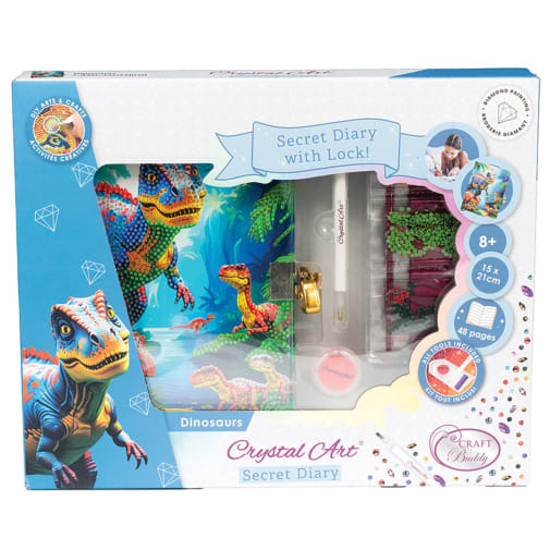 Crystal Art Secret Diary Kit: Dinosaurs