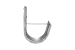 4in Wallmount J Hook with Retaining Clip, 25-Pack