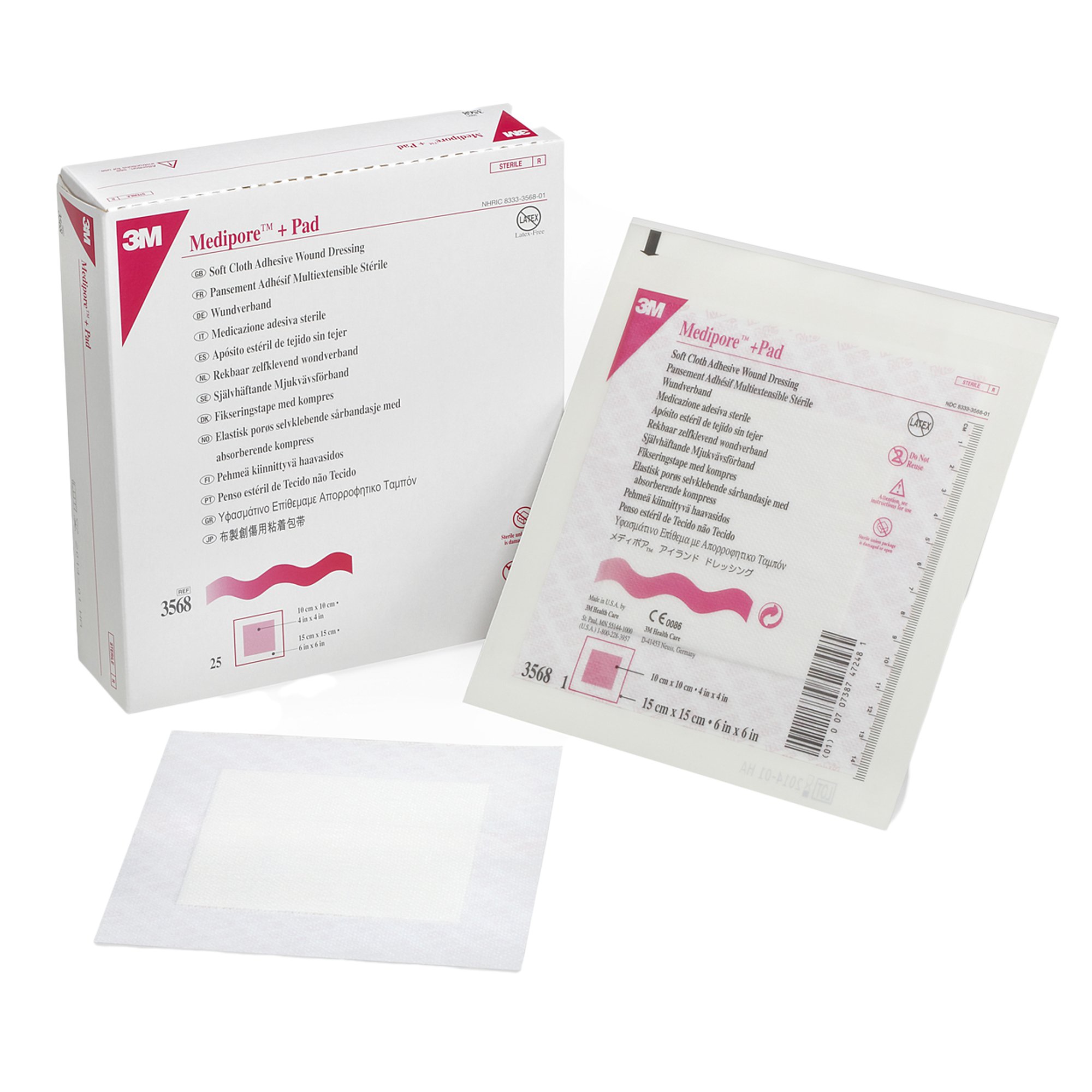 3M Medipore Adhesive Dressing, 6 x 6 Inch MK 378957