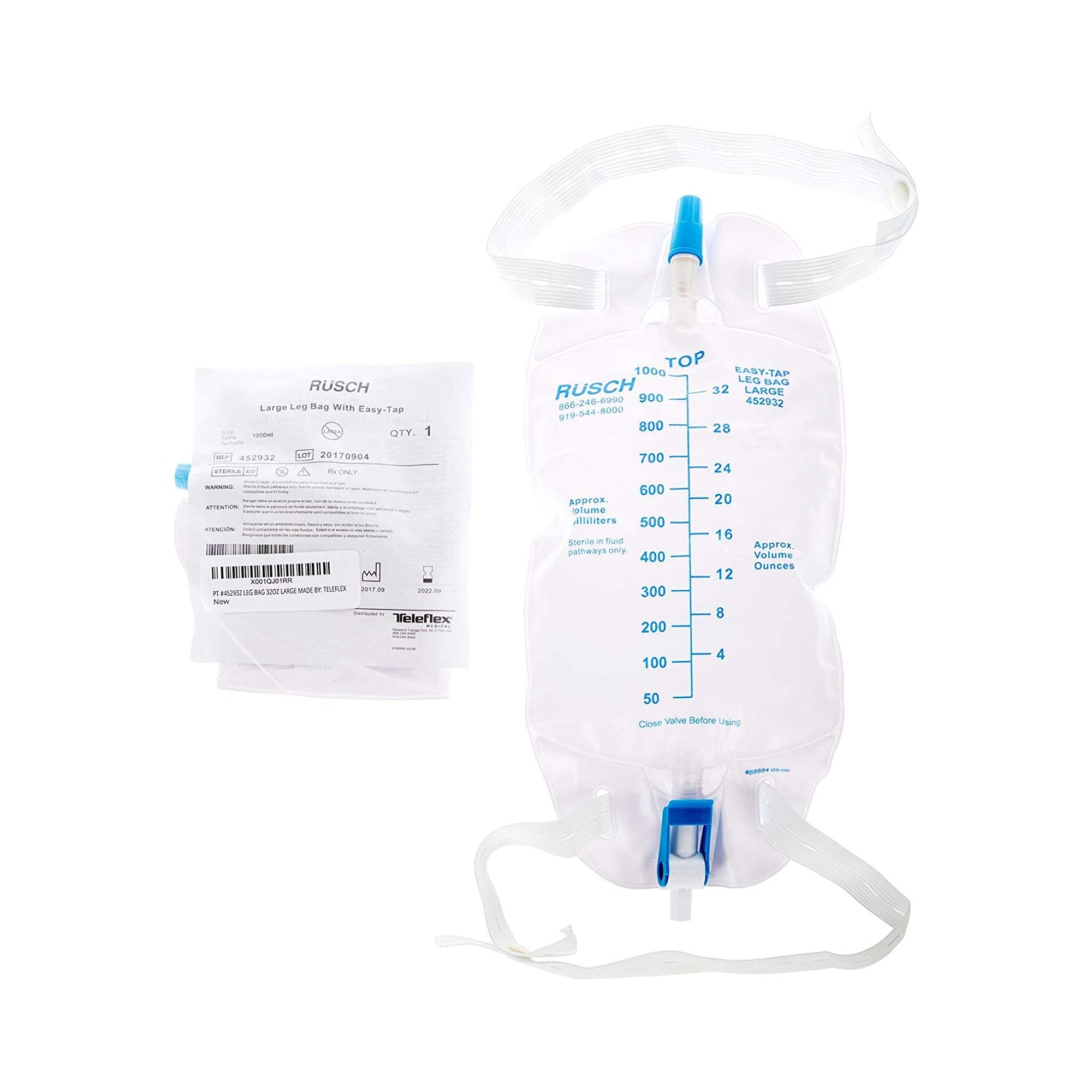 Easy Tap Urinary Leg Bag, 1000 mL MK 413838