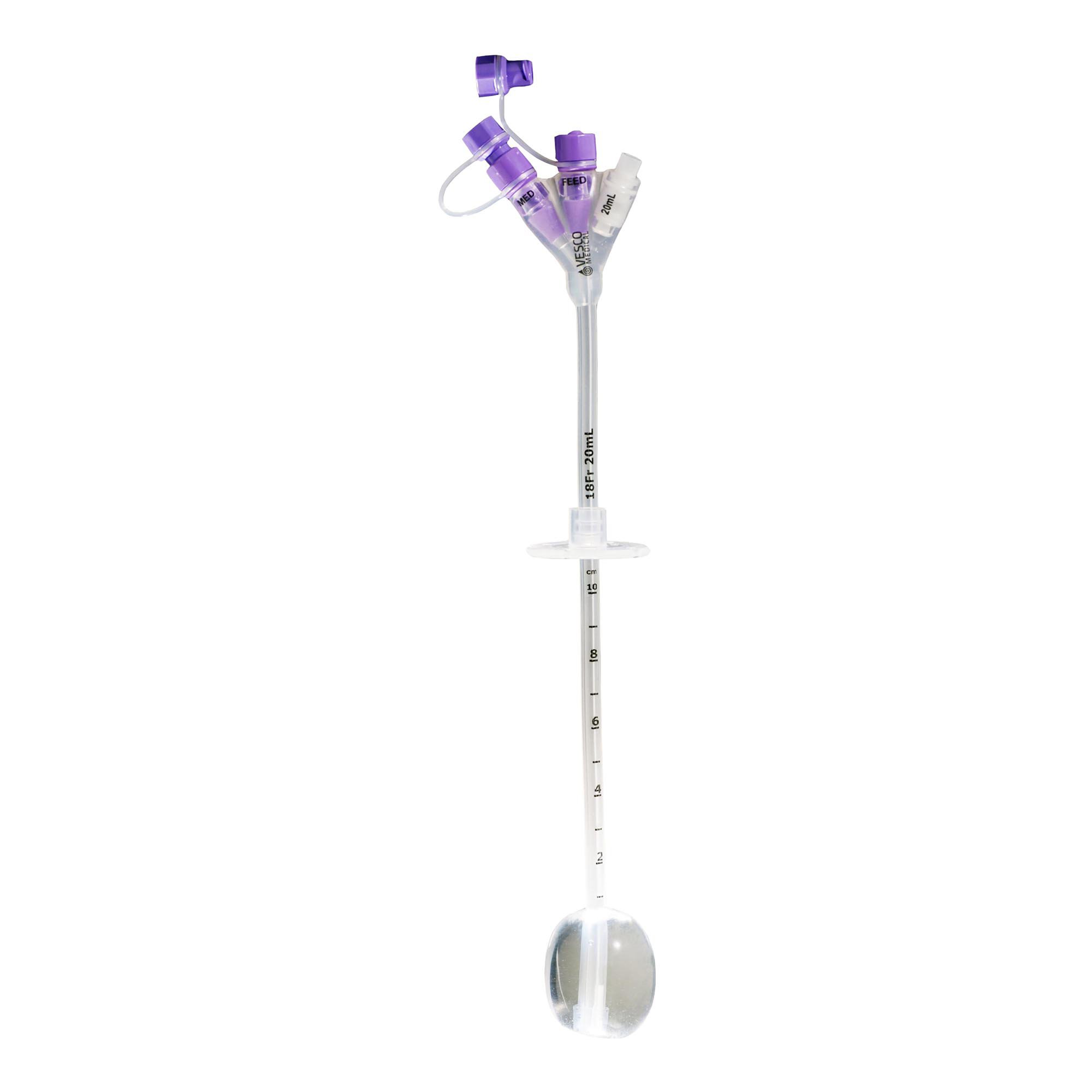 Gastrostomy Feeding Tube Vesco Medical 18 Fr. Silicone MK 1012163