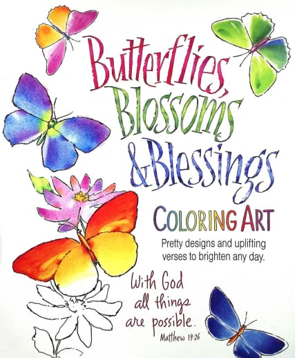 Butterflies, Blossoms & Blessings Coloring Art Book