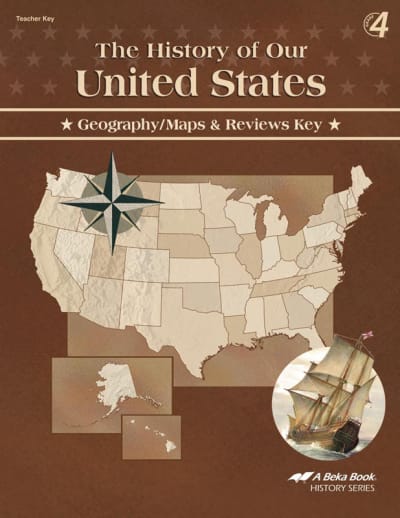 Abeka History of Our United States Maps and Reviews Key