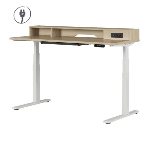 Adjustable Height Standing Desk with Built In Power Bar