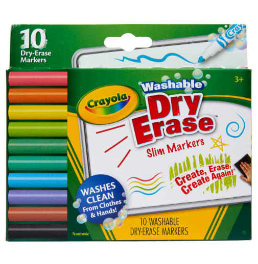 Crayola Washable Dry-Erase Markers, Fine Line 10 count