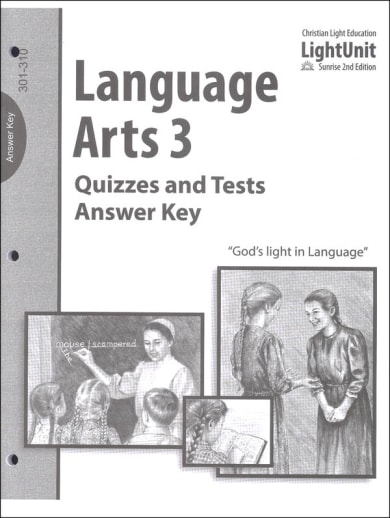 Language Arts 301-310 Quiz/Tests Answer Key Sunrise 2nd Edition