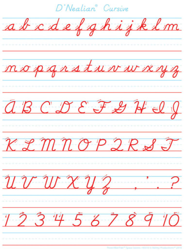 D'Nealian Cursive PosterMat Pals Space Savers